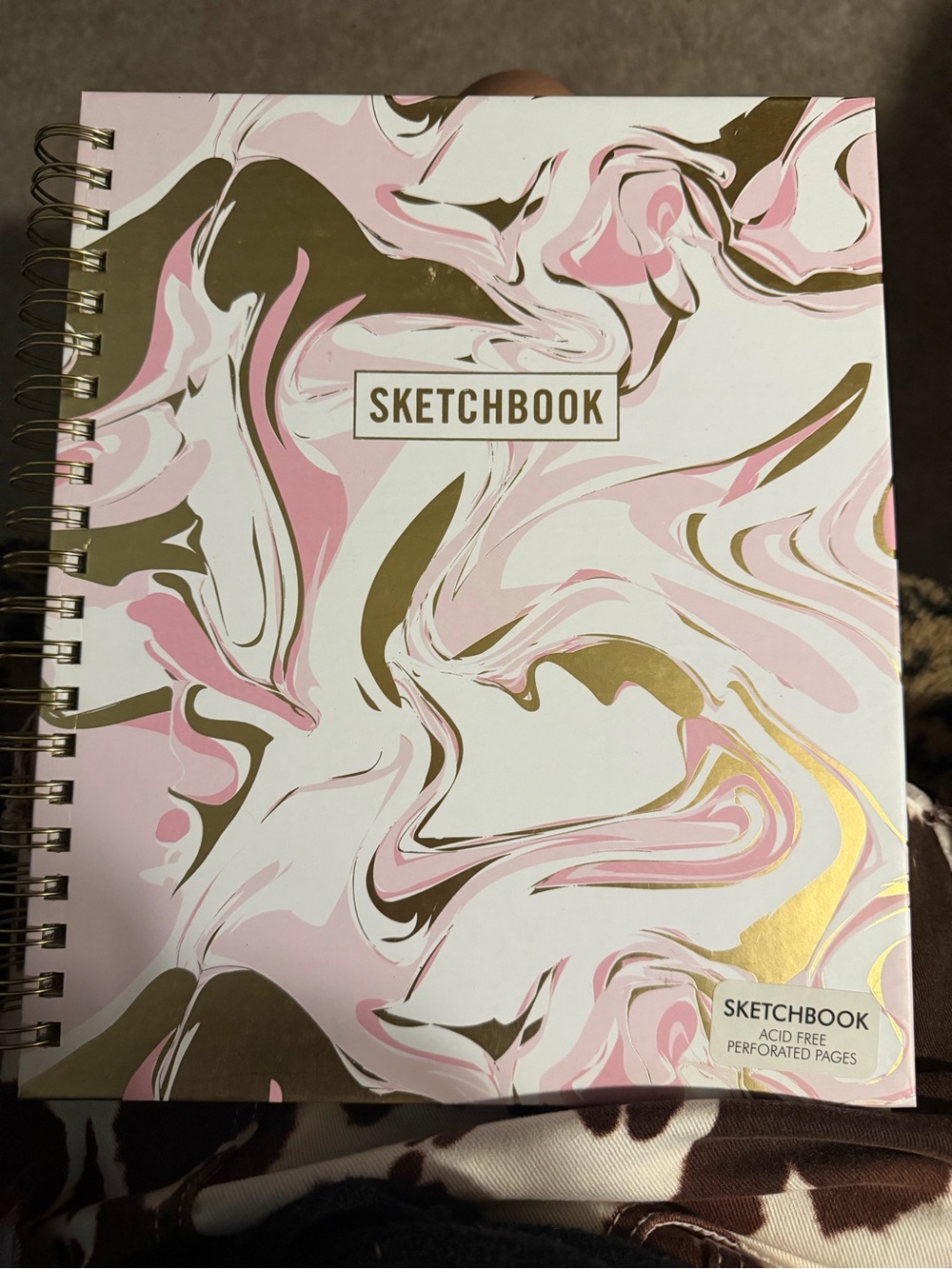 Sketchbook Spiral-Bound Notebook - Pink & Gold